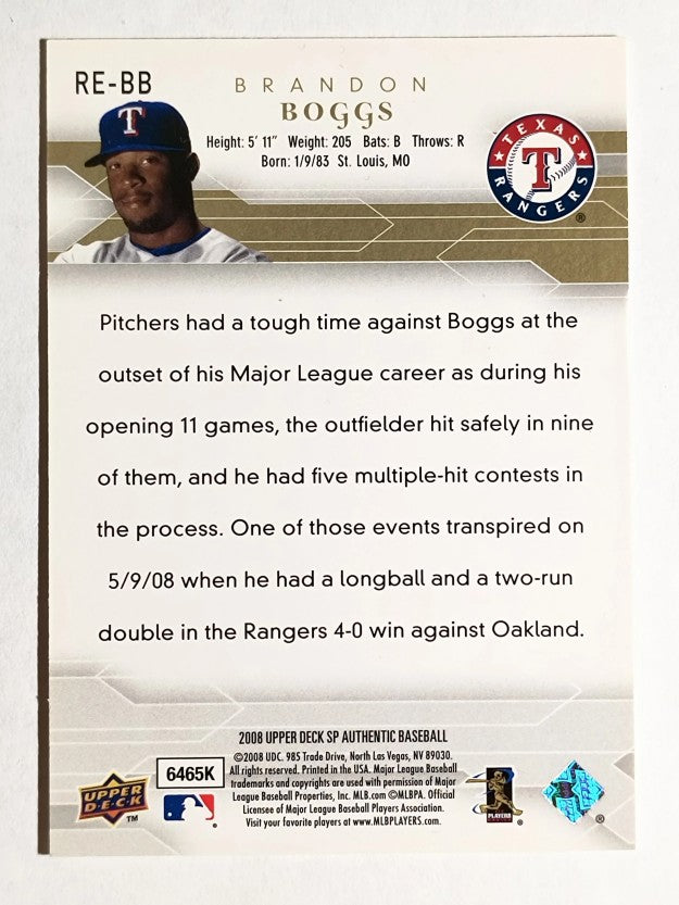 2008 SP Authentic Rookie Exclusives #BB Brandon Boggs