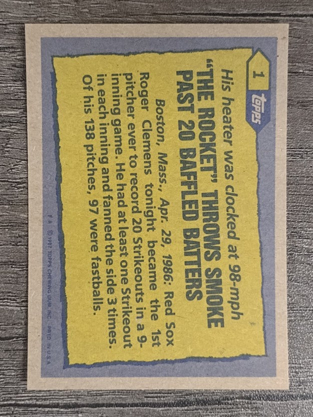 1987 Topps #1 Roger Clemens RB
