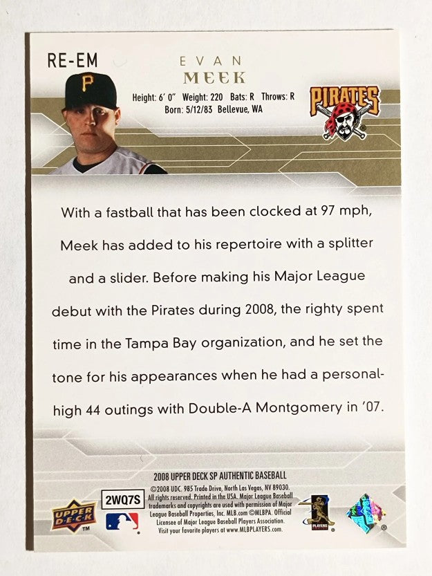 2008 SP Authentic Rookie Exclusives #EM Evan Meek