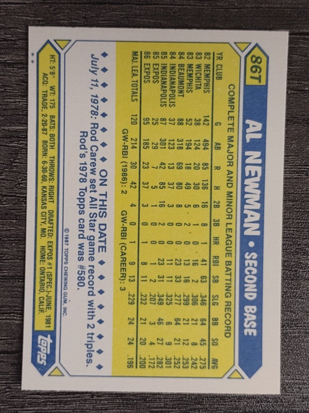 1987 Topps Traded #86T Al Newman