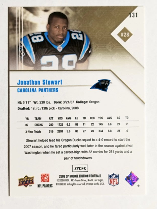 2008 SP Rookie Edition #131 Jonathan Stewart RC