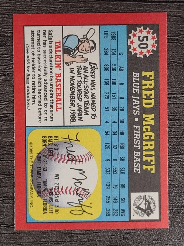 1989 Topps UK Minis #50 Fred McGriff