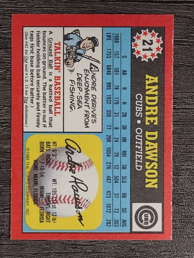1989 Topps UK Minis #21 Andre Dawson