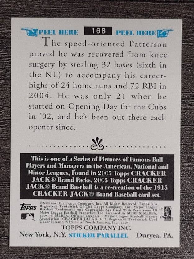 2005 Topps Cracker Jack Mini Stickers #168 Corey Patterson