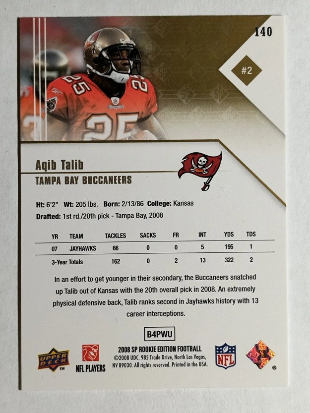 2008 SP Rookie Edition #140 Aqib Talib RC