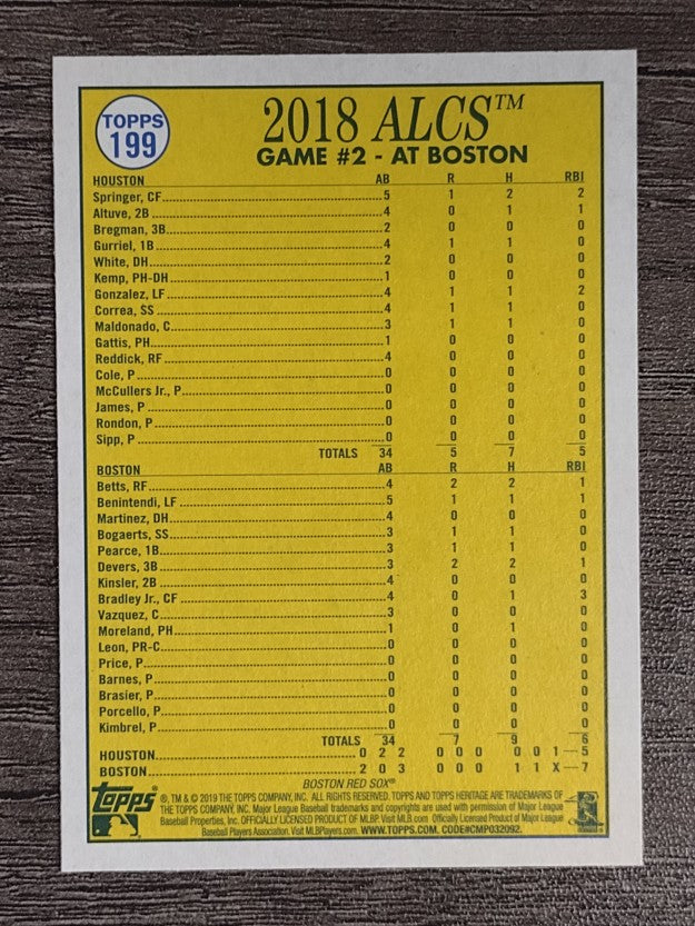 2019 Topps Heritage #199 Jackie Bradley Playoff HL