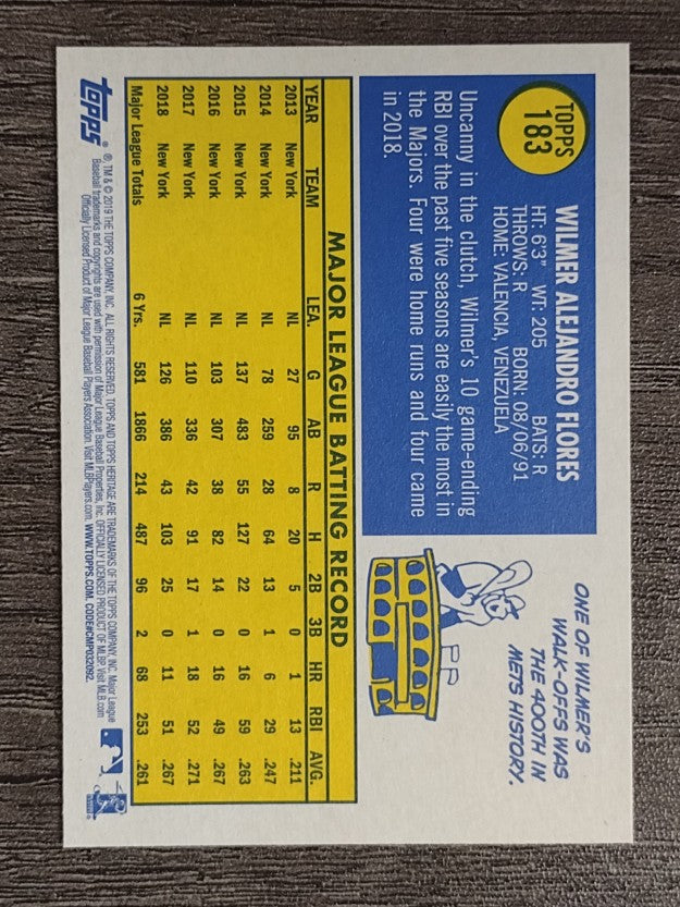 2019 Topps Heritage #183 Wilmer Flores