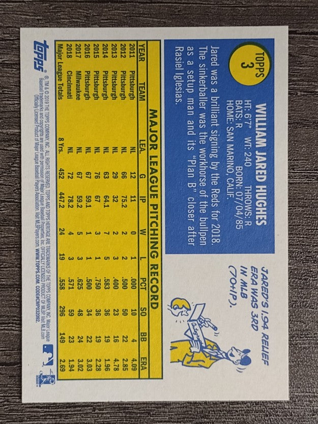 2019 Topps Heritage #3 Jared Hughes