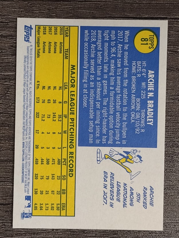 2019 Topps Heritage #81 Archie Bradley