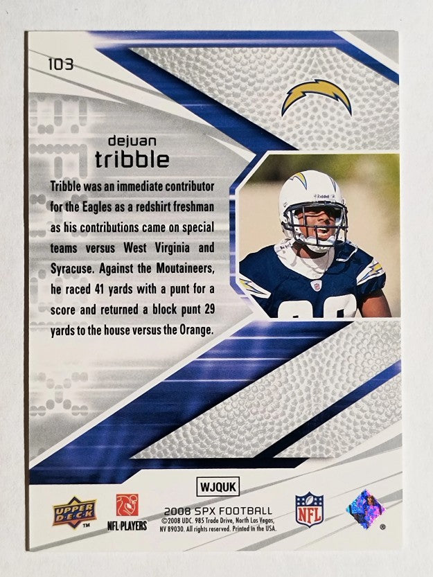 2008 SPx Silver Holofoil Rookies #103 DeJuan Tribble