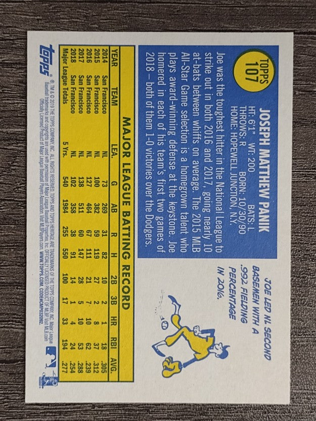2019 Topps Heritage #107 Joe Panik
