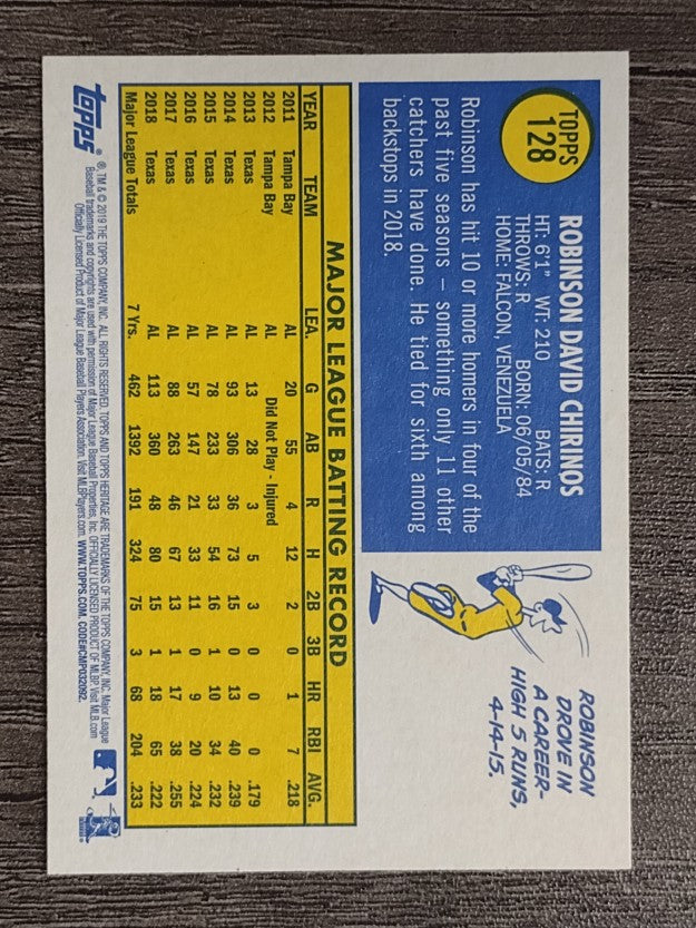 2019 Topps Heritage #128 Robinson Chirinos