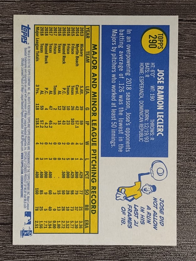 2019 Topps Heritage #290 Jose Leclerc