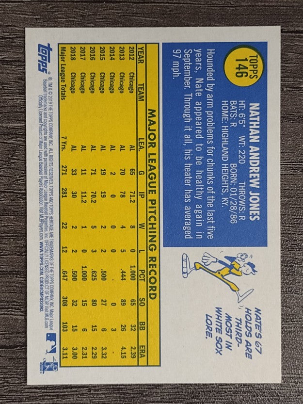 2019 Topps Heritage #146 Nate Jones