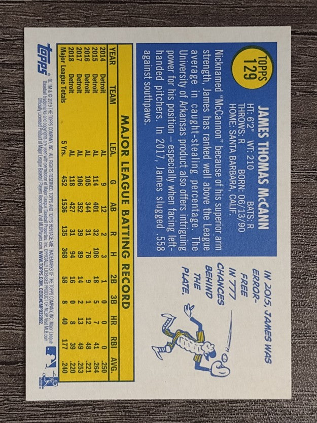 2019 Topps Heritage #129 James McCann