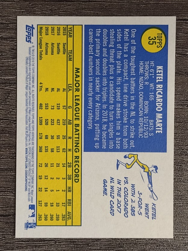 2019 Topps Heritage #35 Ketel Marte