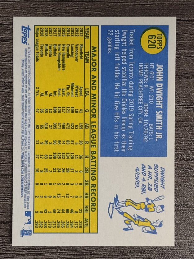2019 Topps Heritage #620 Dwight Smith Jr.
