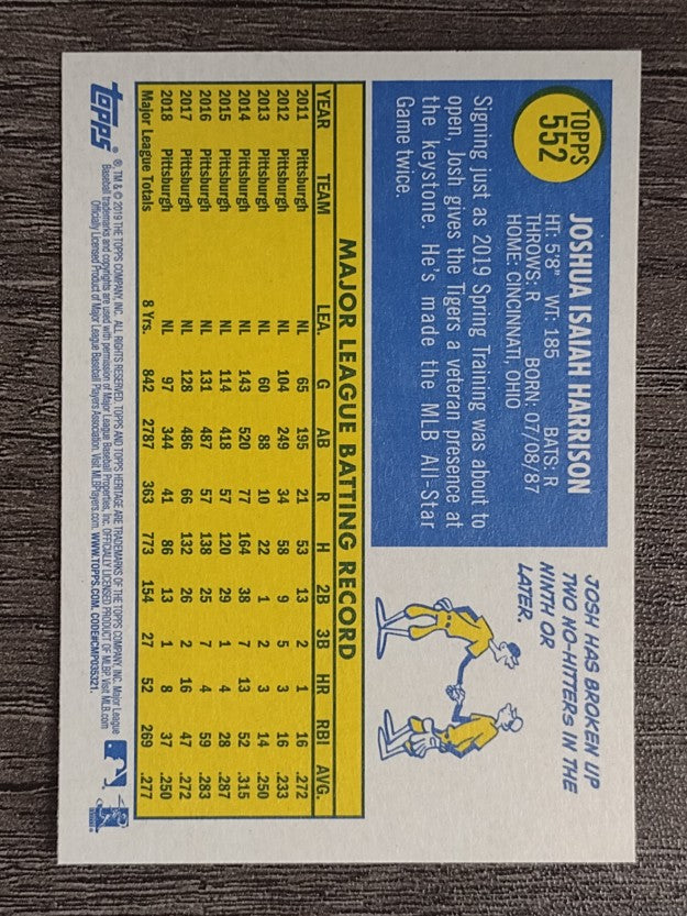 2019 Topps Heritage #552 Josh Harrison