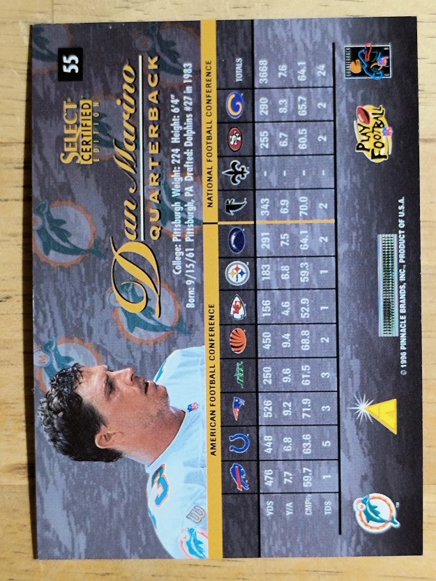 1996 Select Certified Premium Stock #55 Dan Marino