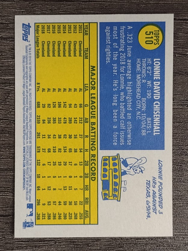 2019 Topps Heritage #510 Lonnie Chisenhall