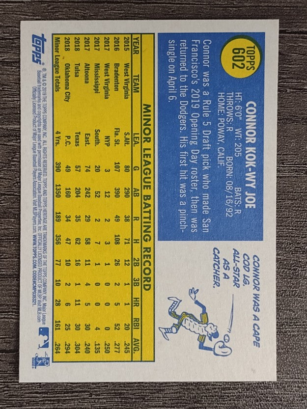 2019 Topps Heritage #602 Connor Joe RC
