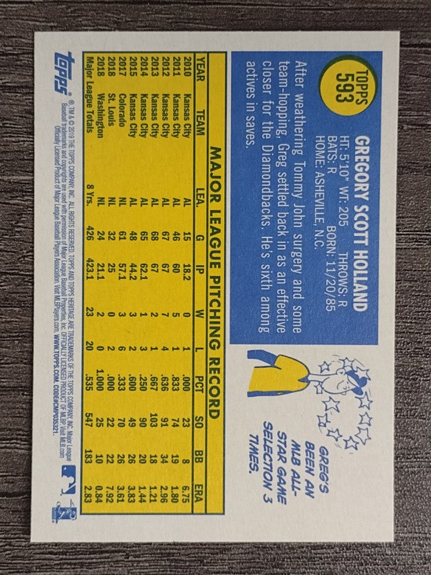 2019 Topps Heritage #593 Greg Holland