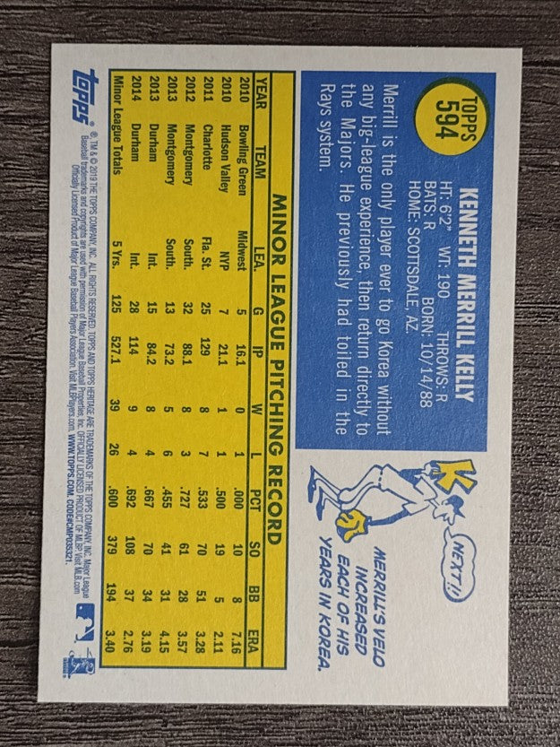 2019 Topps Heritage #594 Merrill Kelly RC