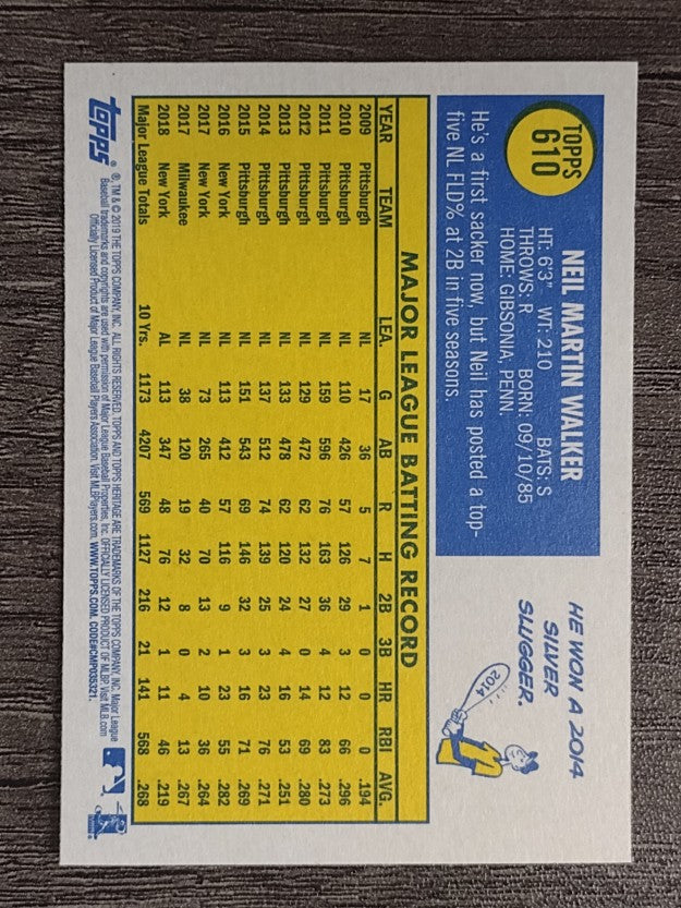 2019 Topps Heritage #610 Neil Walker