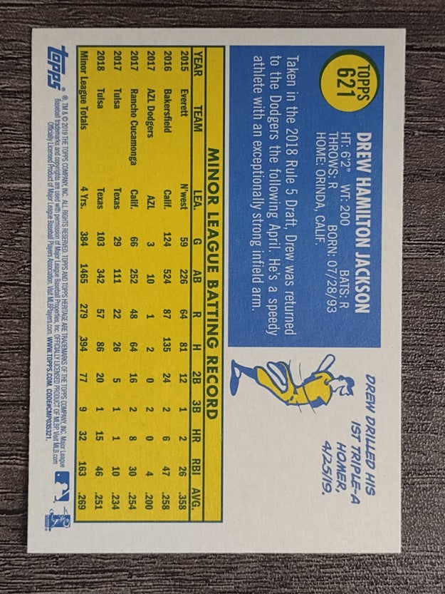 2019 Topps Heritage #621 Drew Jackson RC