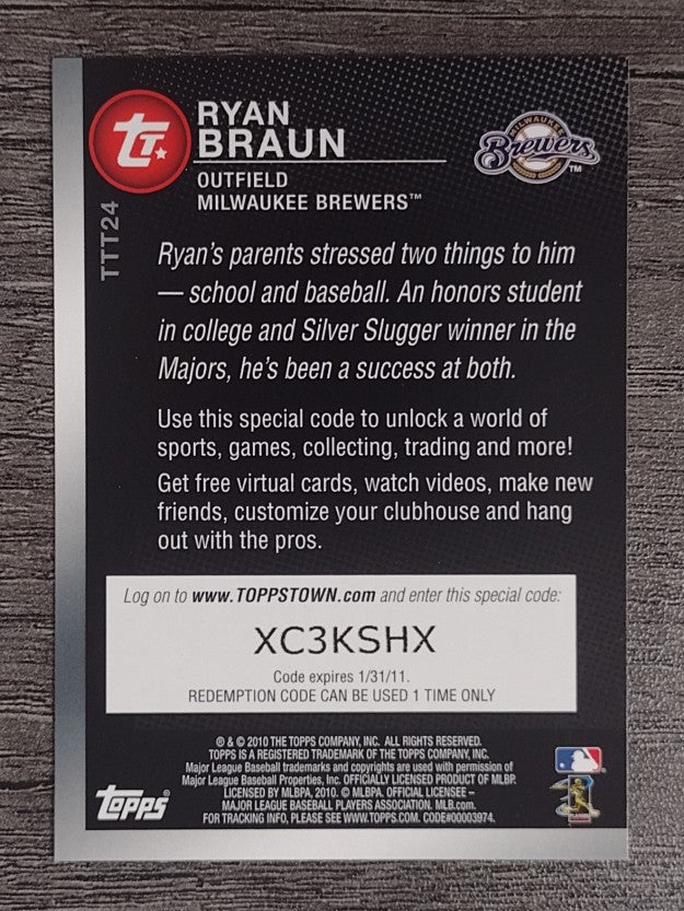 2010 Topps Topps Town #TTT24 Ryan Braun