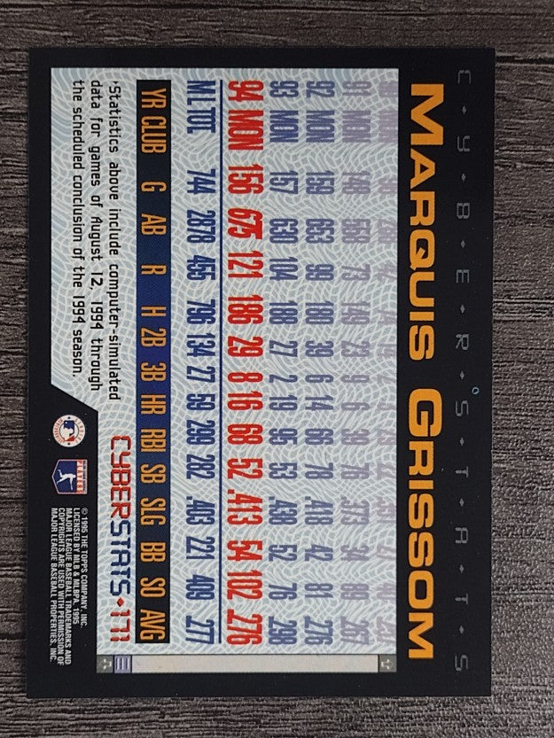 1995 Topps Cyberstats #171 Marquis Grissom