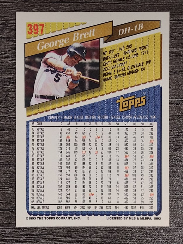 1993 Topps #397 George Brett