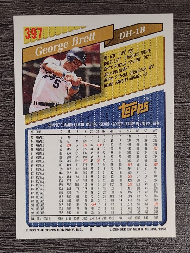 1993 Topps #397 George Brett