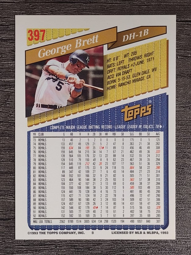 1993 Topps #397 George Brett