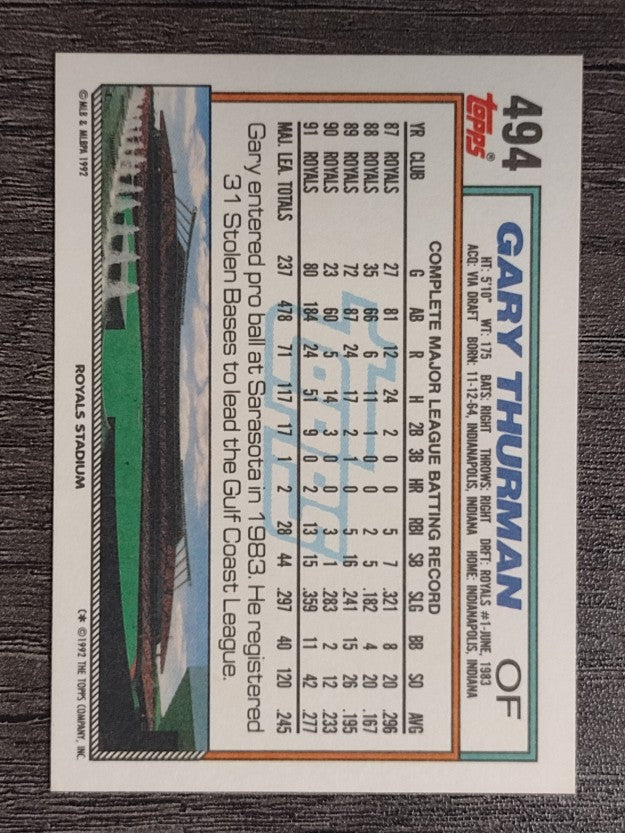 1992 Topps #494 Gary Thurman
