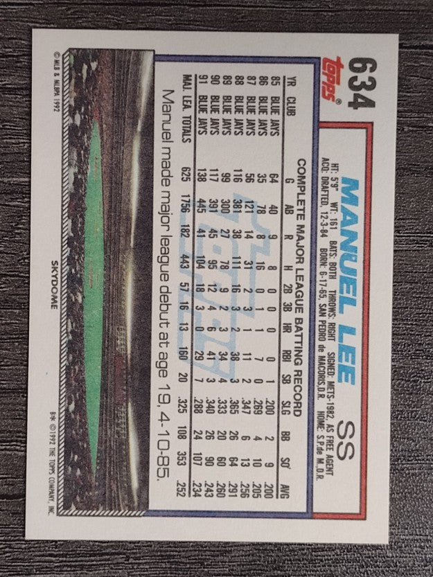 1992 Topps #634 Manuel Lee