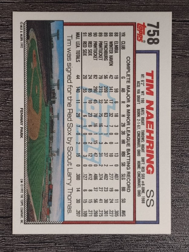 1992 Topps #758 Tim Naehring