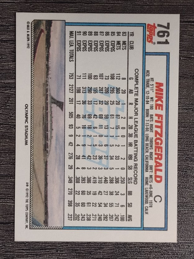 1992 Topps #761 Mike Fitzgerald