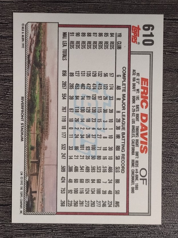 1992 Topps #610 Eric Davis