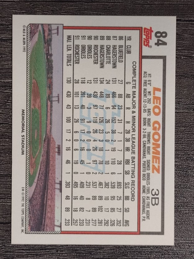 1992 Topps #84 Leo Gomez