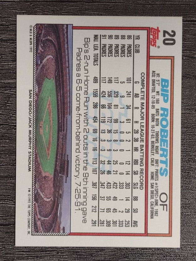 1992 Topps #20 Bip Roberts