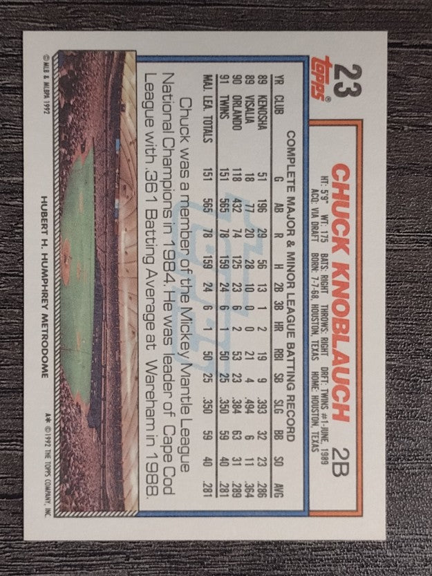1992 Topps #23 Chuck Knoblauch