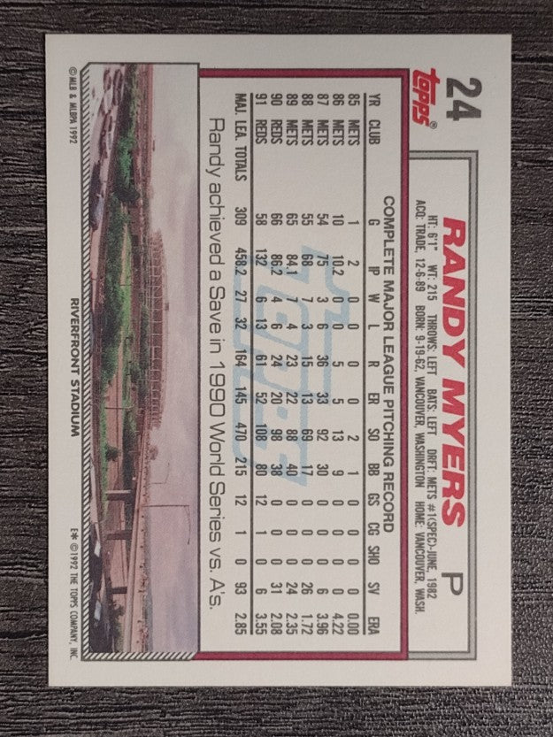 1992 Topps #24 Randy Myers
