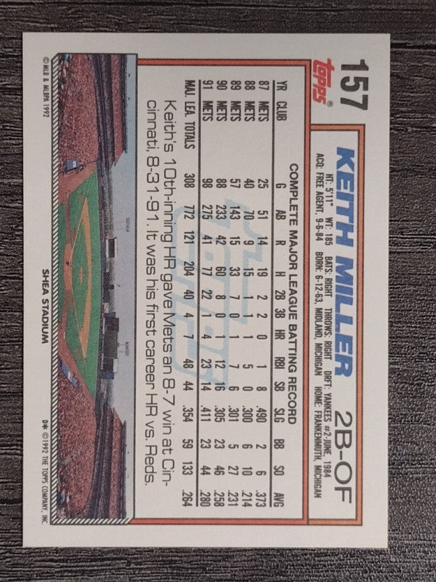 1992 Topps #157 Keith Miller