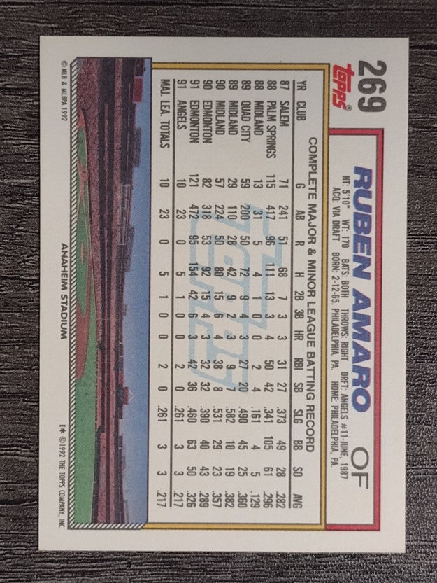 1992 Topps #269 Ruben Amaro