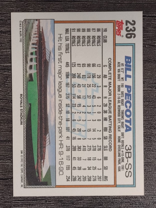 1992 Topps #236 Bill Pecota