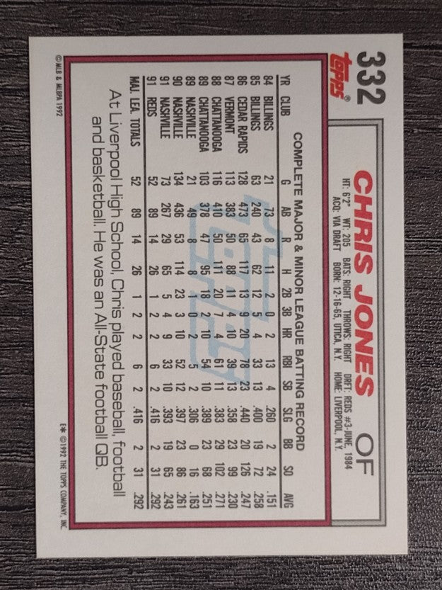 1992 Topps #332 Chris Jones