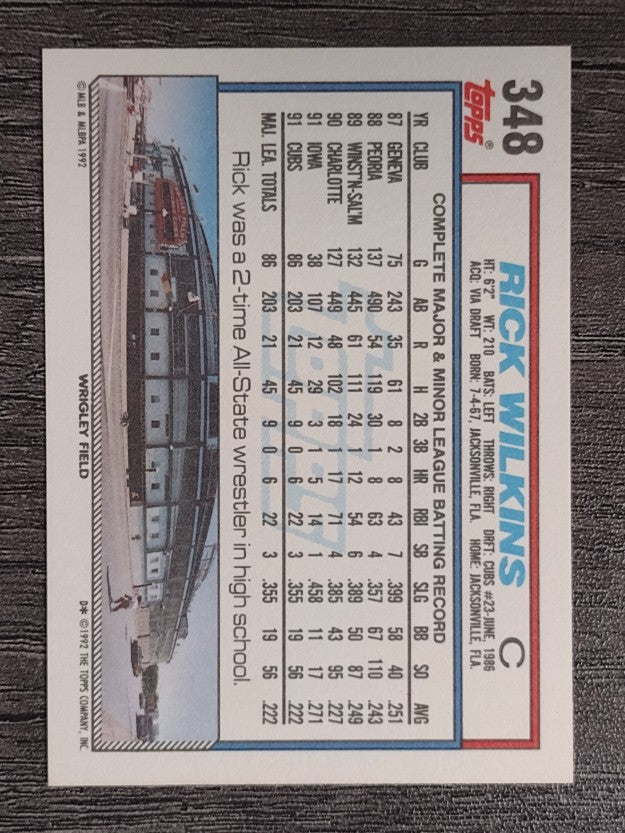 1992 Topps #348 Rick Wilkins
