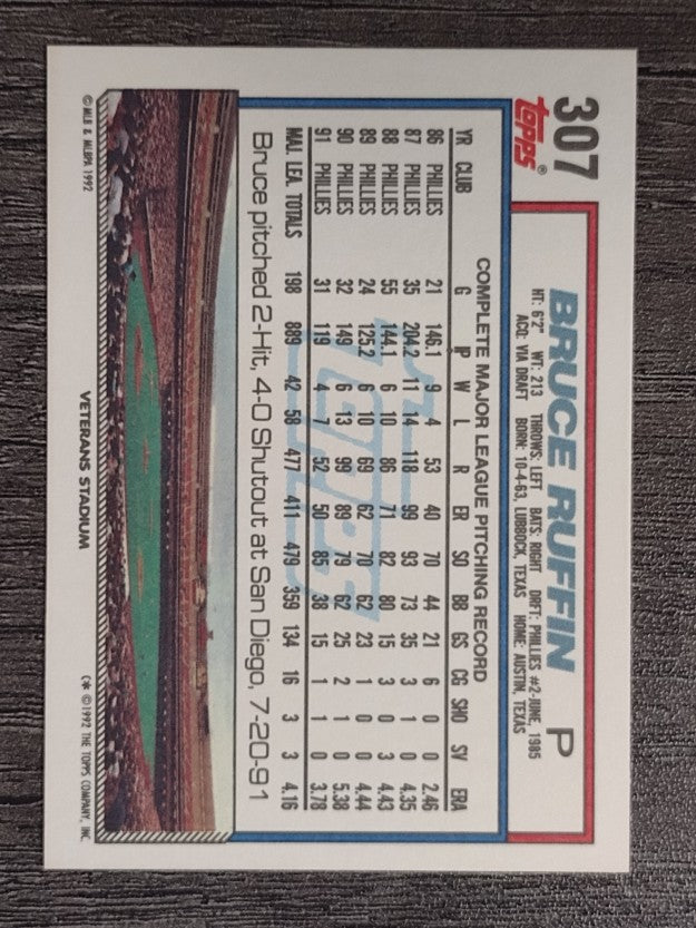 1992 Topps #307 Bruce Ruffin