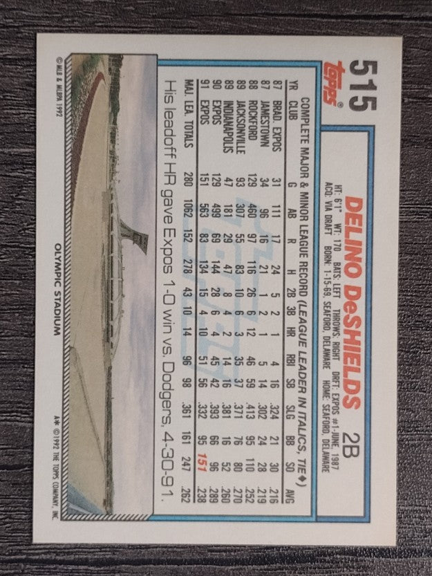 1992 Topps #515 Delino DeShields